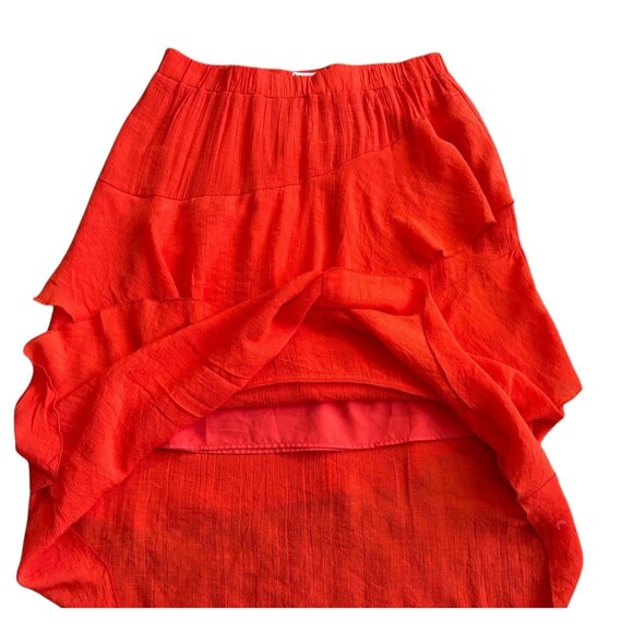 Nanette Lepore Pull on Skirt Women's  Size Large Layered Ruffle Tiers Red Flowy - Picture 11 of 11